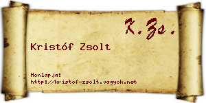 Kristóf Zsolt névjegykártya